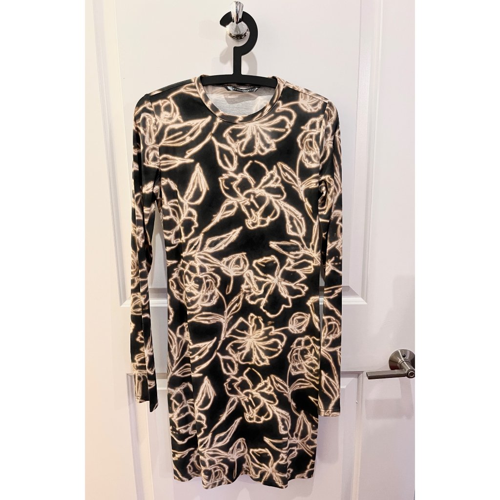 Gary Graham Y2k Dress In Stretch Cotton Floral Print, Small, Nwot